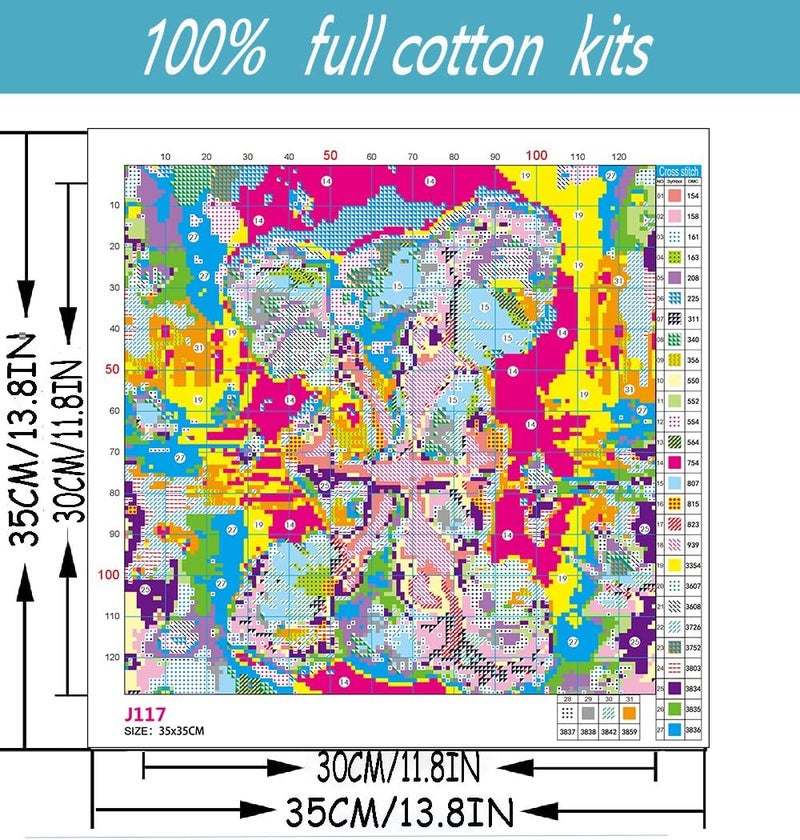 TaeYsck Elephant Stamped Cross Stitch Kits for Adults Beginner, Easy Counted Cross Stitch Kits Printed Butterfly Stitching Patterns Dimensions,Cute Needlepoint Art Crafts Embroidery Kits for Home Decor - Image 5